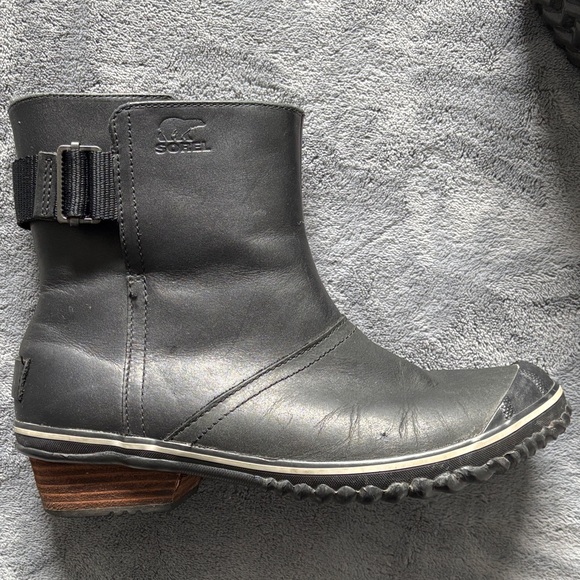 Sorel Black Leather slimboot boots 8.5 - Picture 4 of 11